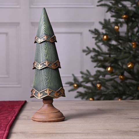 Green Ceramic Christmas Tree Elegant Vintage Ornament