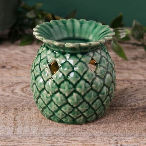 Green Pineapple Shaped Oil Burner Wax Melt Warmer Home Accessory