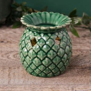 Green Pineapple Shaped Oil Burner Wax Melt Warmer Home Accessory