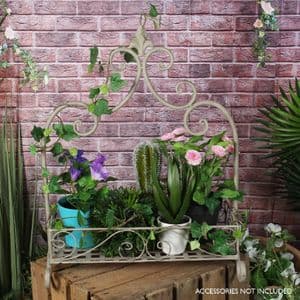 Grey Metal Decorative Planter Storage Basket Home & Garden French Country Style