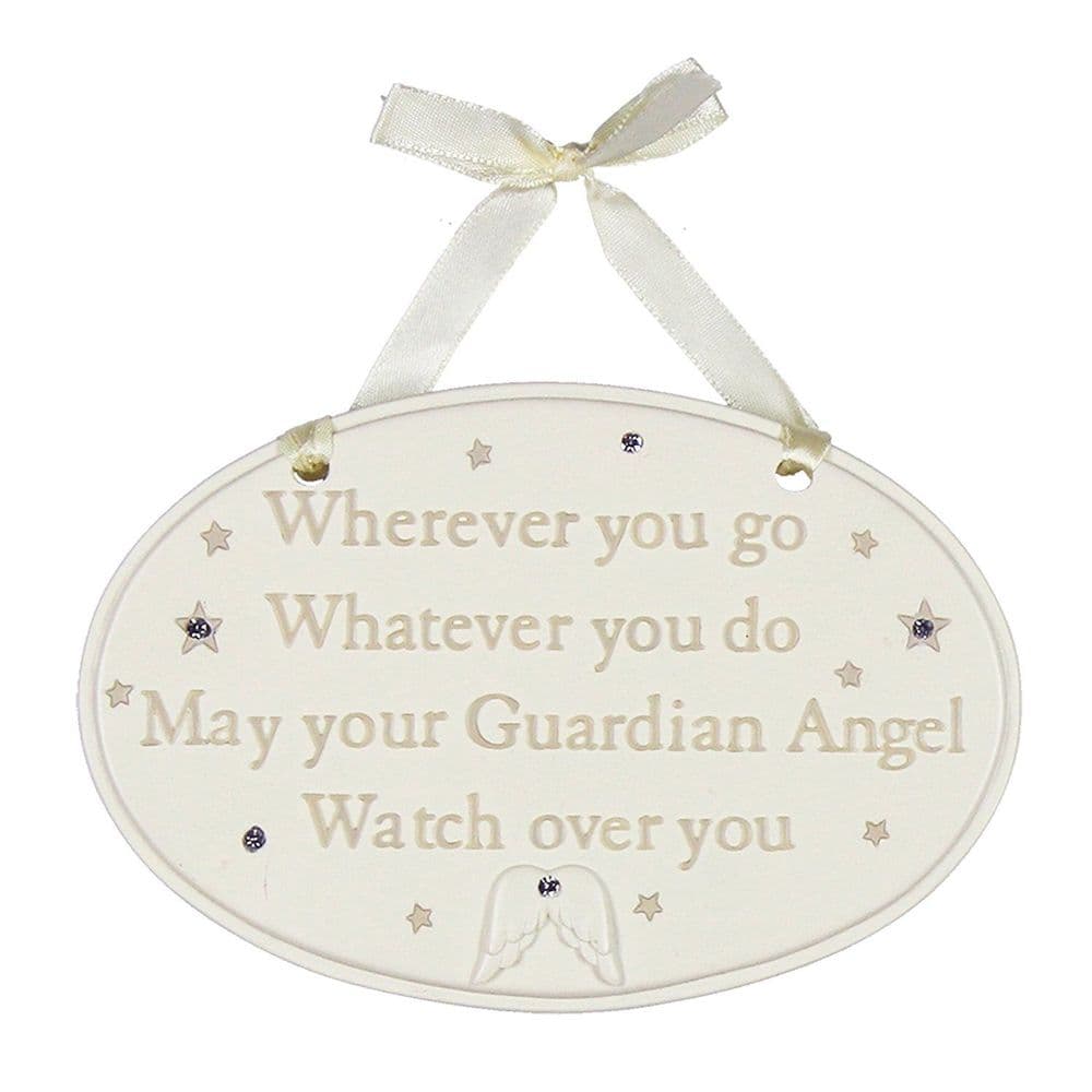 Guardian Angel Baby Gift hanging plaque for new baby and christening gifts