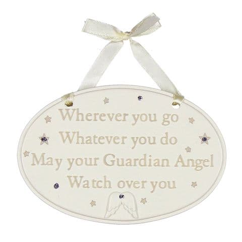 Guardian Angel Baby Gift hanging plaque for new baby and christening gifts