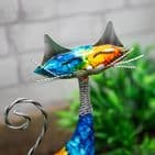 Hand Painted Metal Standing Cat ornament figurine colour pop home garden decor
