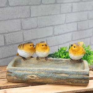 Hand Painted Robin Bird Bath Feeder Garden Ornament by Country Living