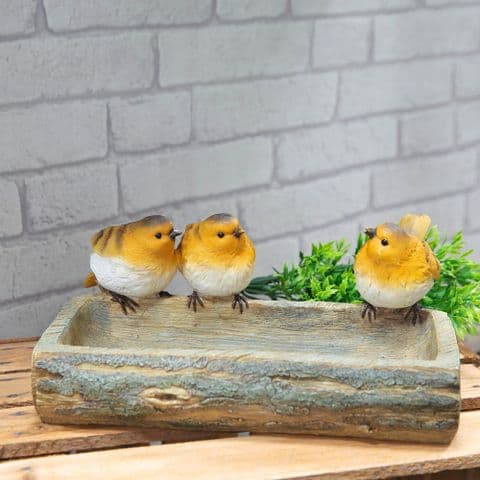 Hand Painted Robin Bird Bath Feeder Garden Ornament by Country Living