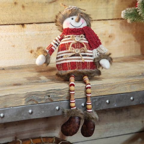 Handmade Nordic Snowman Shelf Sitting Ornament Christmas Decoration
