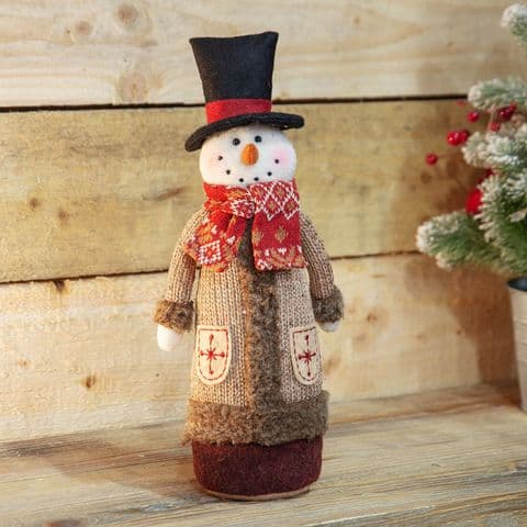 Handmade Nordic Snowman Standing Ornament Christmas Decoration