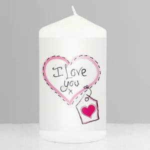 Heart Stitch - I Love You Candle Gift For Valentines Day