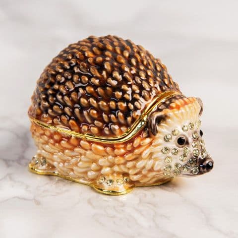 Hedgehog Trinket Box Gift - Treasured Trinkets Collectibles by Juliana