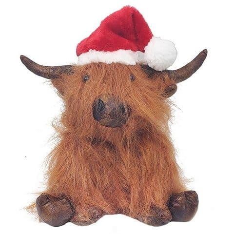 Highland Cow Christmas Doorstop | Rustic Farmhouse Festive Decoration