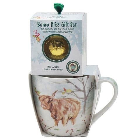 Highland Cow Mug & Hot Chocolate Bomb Gift Set by Jennifer Rose