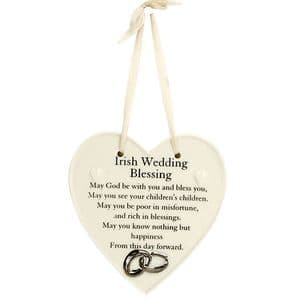 Irish Wedding Blessing - Ceramic Heart Shape Plaque - Wedding Blessing Gift