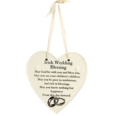 Irish Wedding Blessing - Ceramic Heart Shape Plaque - Wedding Blessing Gift
