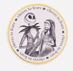 Jack & Sally Ceramic Coaster – “Cheers to Fears” | Nightmare Before Christmas Disney Gift