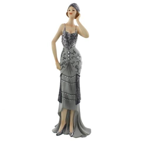 Juliana Art Deco Lady Figurine Midnight Shimmer - 'Lavinia' 60821