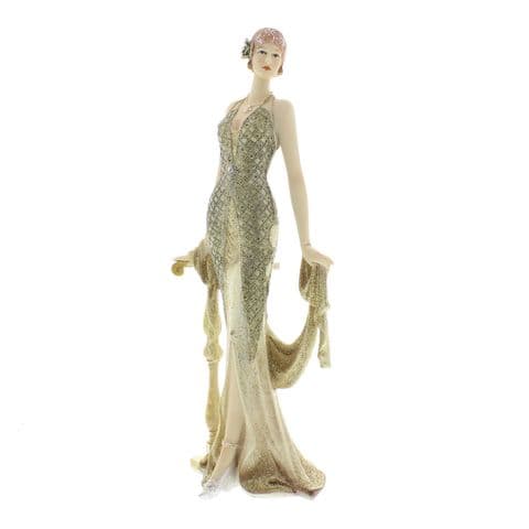 Juliana Broadway Belles Art Deco Lady Figurine Cream and Gold 'Lucia' 58431