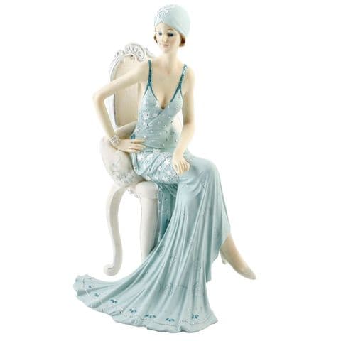 Juliana Broadway Belles Art Deco Lady Figurine Statue Sat On Chair 58378