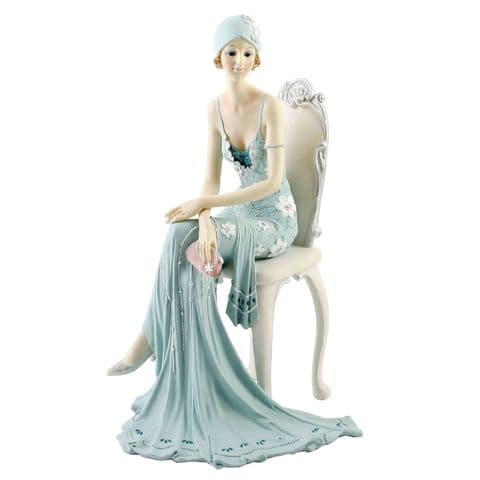 Juliana Broadway Belles Art Deco Lady Figurine Statue Sat On Chair 58379