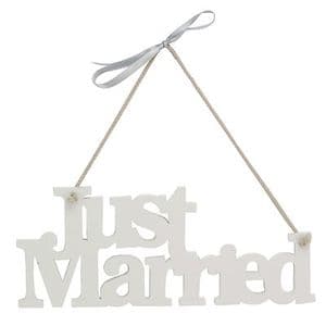 Just Married Sign - Wooden Plaque 'Just Married' Sign - Wedding Decoration Gift