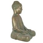 Large Bronze Verdigris Effect Sitting Buddha Garden Ornament Statue 69cm