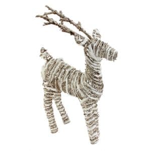 Large Christmas Wicker Reindeer Ornament
