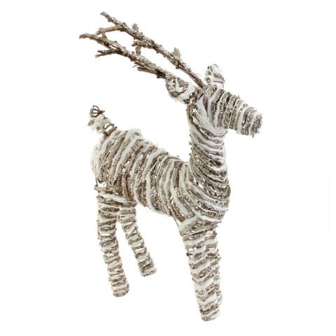 Large Christmas Wicker Reindeer Ornament