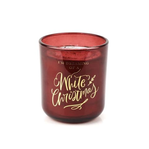 Large Red Glass Cinnamon Scented Candle 370g 60 Hours
