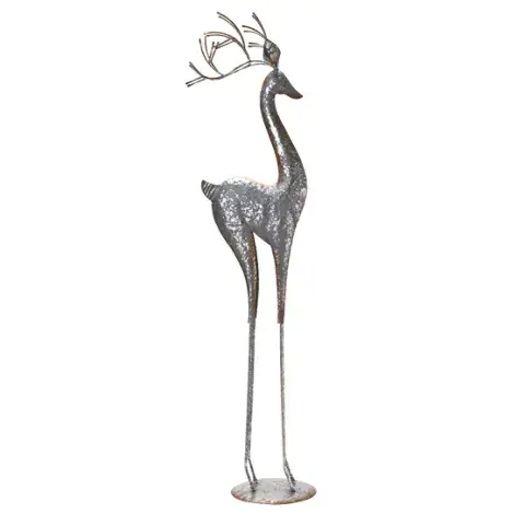 Large Tall Contemporary Metal Silver Reindeer Christmas Decoration ornament 110cm high