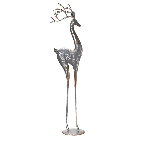 Large Tall Contemporary Metal Silver Reindeer Christmas Decoration ornament 110cm high statement