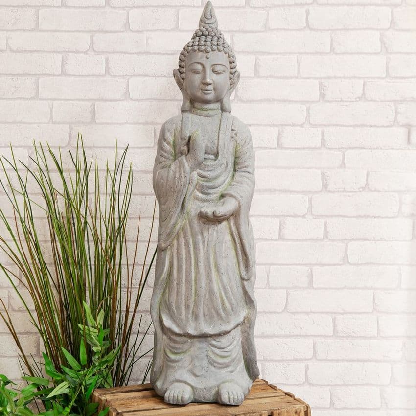 Large Thai Buddha Cement Finish Garden Statue Ornament.  Zen garden figurine.
