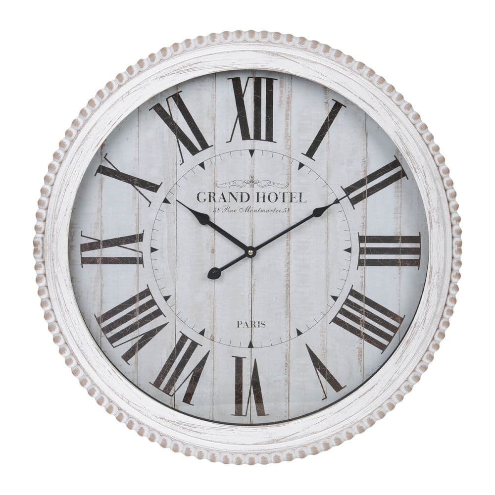 Large White Wooden Wall Clock French Country Grand Hotel Paris