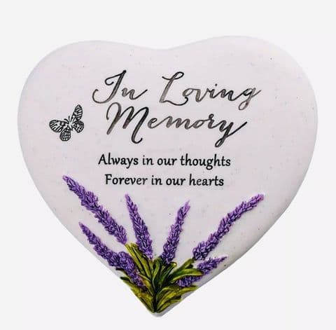 Lavender Heart Memorial Stone - In Loving Memory