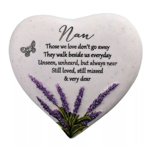 Lavender Heart Memorial Stone - Nan