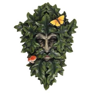 Leafy Green Man Garden Tree Fence and Wall Plaque - Man Of The Woods Plaque