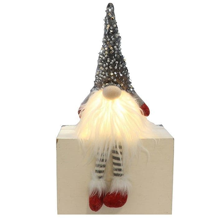 LED Light Up Christmas Gonk With Sequin Hat - Nordic style Christmas decoration