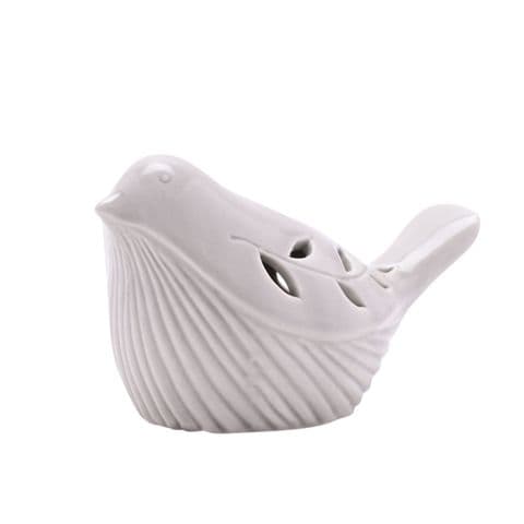 Light Up Ceramic Little White Bird Ornament