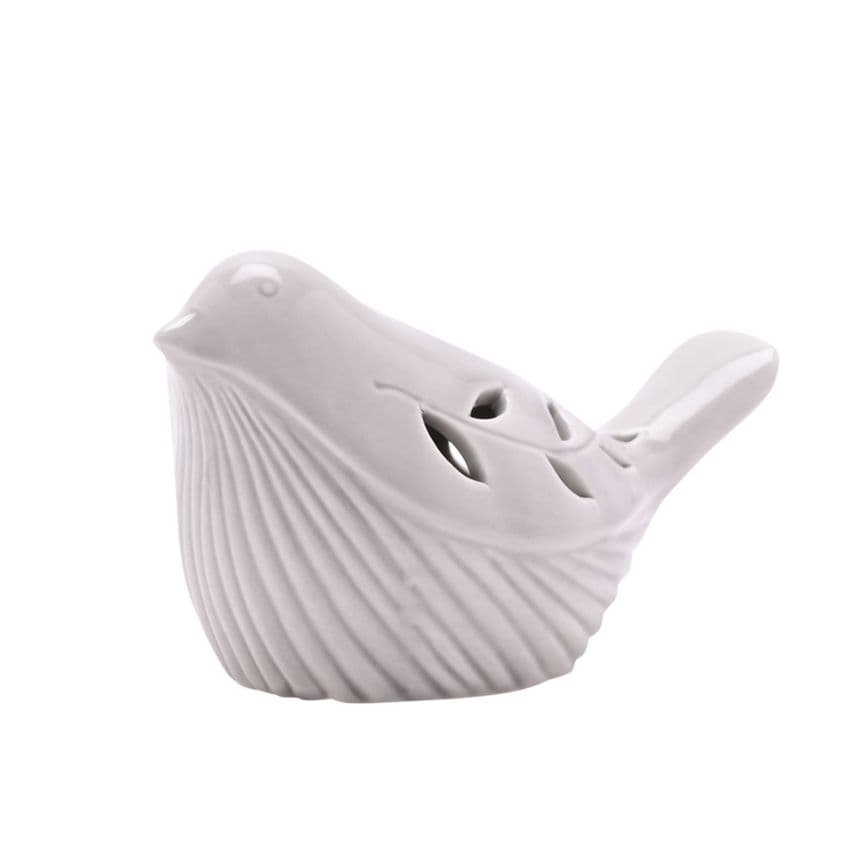 Light Up White Ceramic Bird Ornament | Charming Spring Gift for £5.95