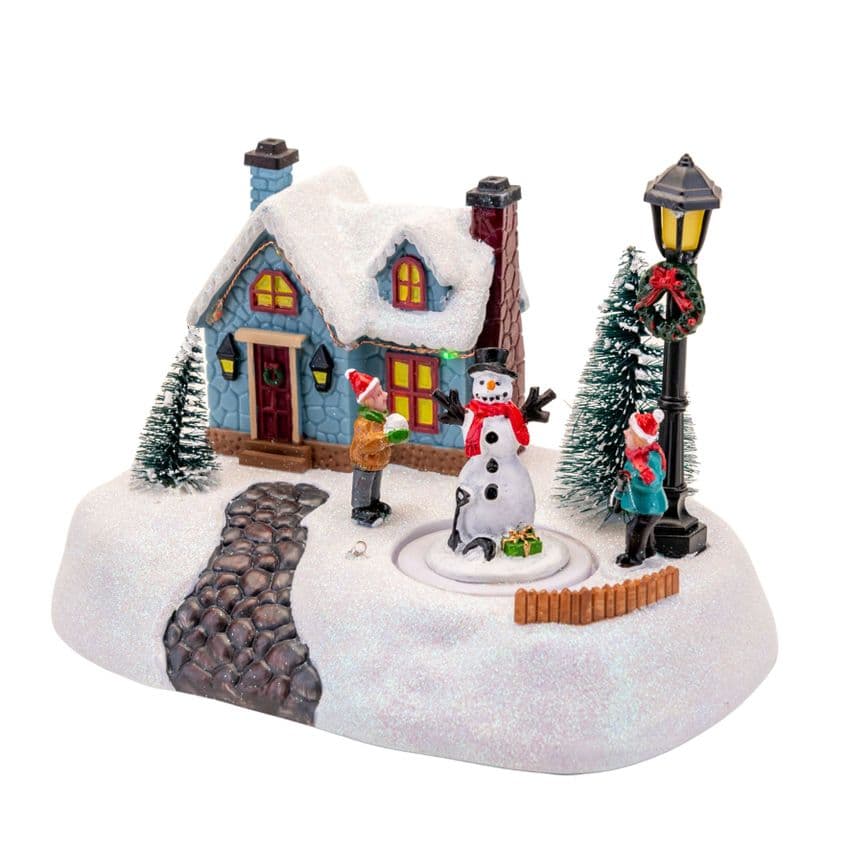 Light Up Musical Christmas Village Scene Ornament Decoration