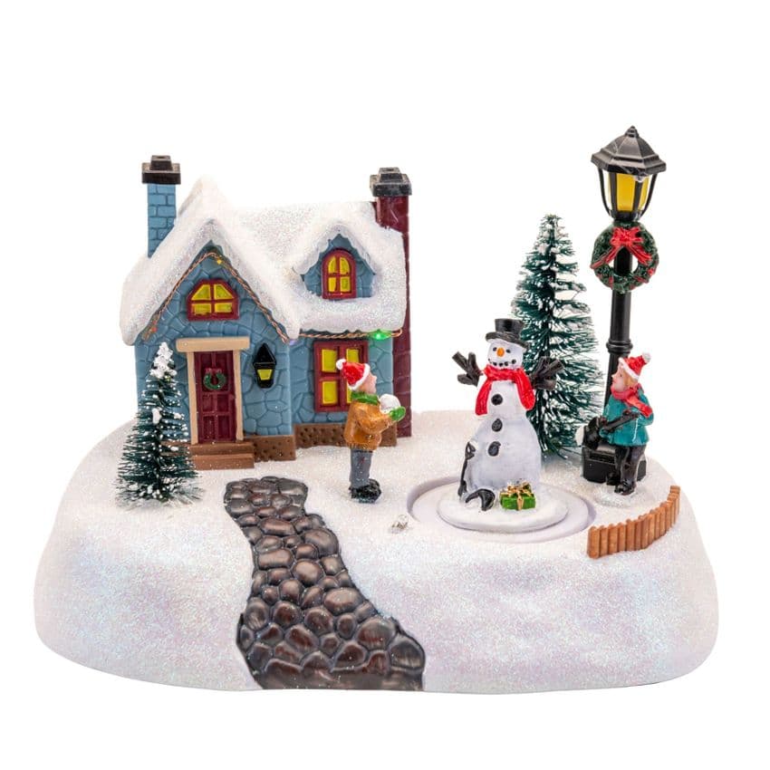 Light Up Musical Christmas Village Scene Ornament Decoration