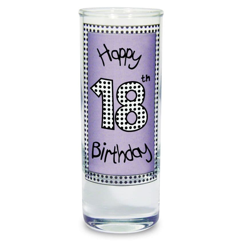 Lilac 18th Happy Birthday Shot Glass Gift for 18th