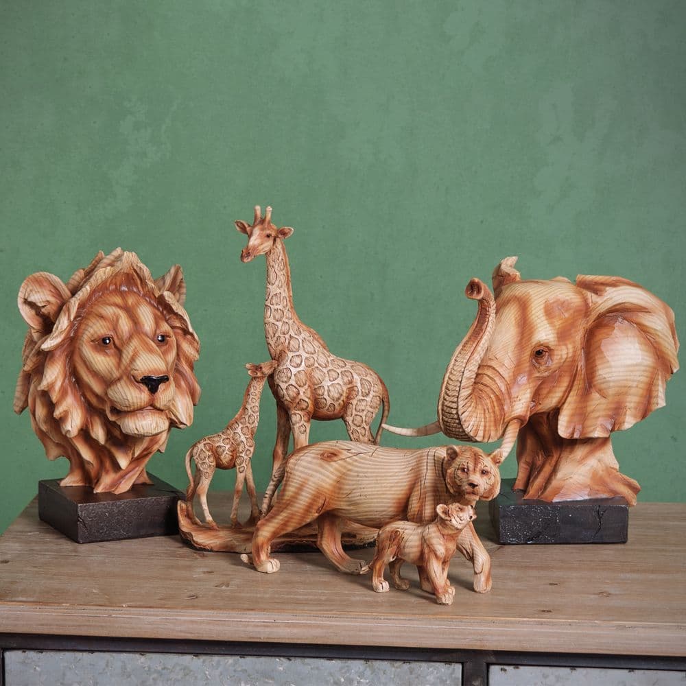 Creative Lion Head Resin Figurine for Home Decor