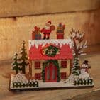 Little Christmas Cottage Wooden Light Up Christmas Decoration Ornament