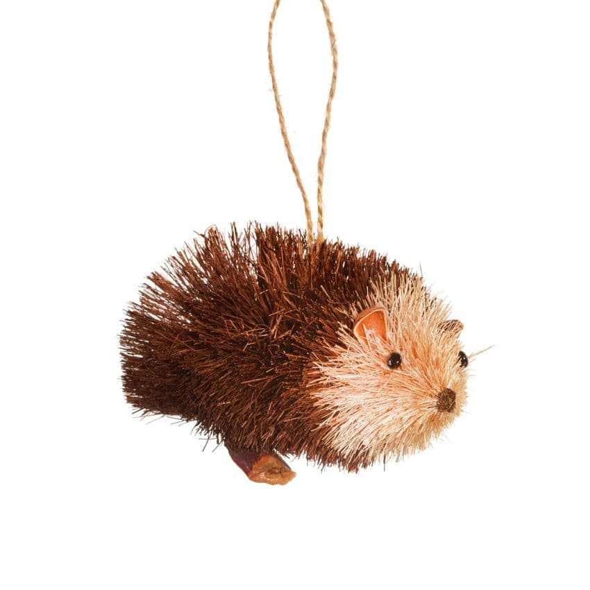 Natural rustic hedgehog christmas tree decoration Woodland Decor theme
