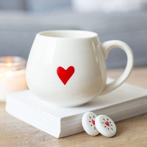 Love Heart Rounded White Mug With Hidden Message