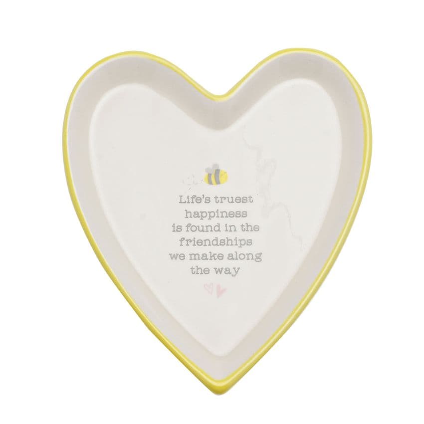 Love Life Heart Shaped Trinket Tray - Friendships. Gift for Best Friend