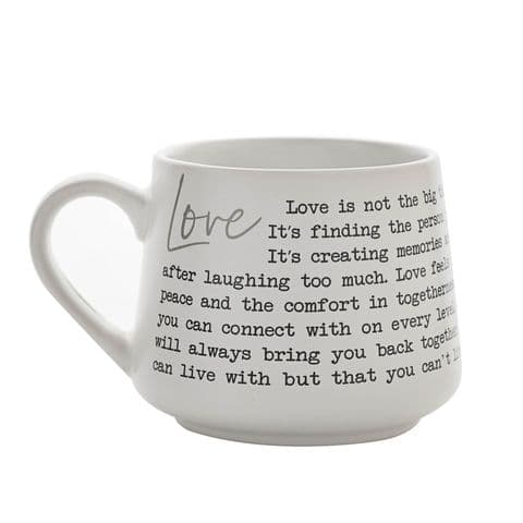 Love Script Contemporary Stoneware Mug Gift