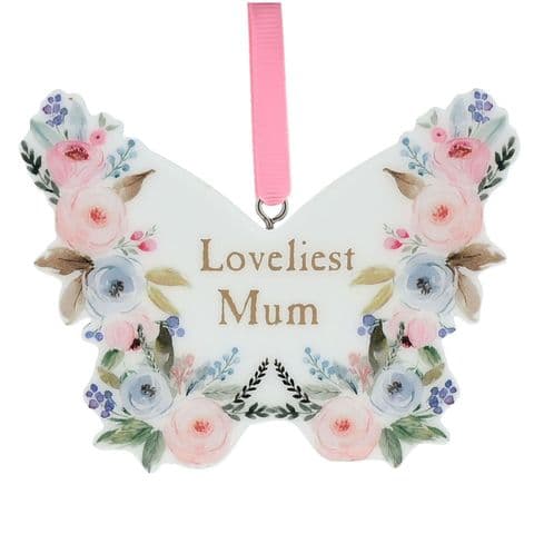 Lovliest Mum Butterfly Hanging Plaque