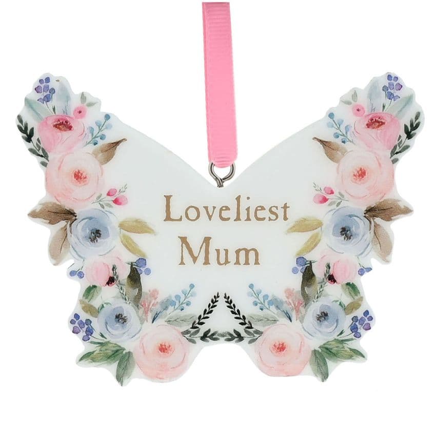 Lovely Mum Butterfly mini Hanging Plaque gift for Mothers Day