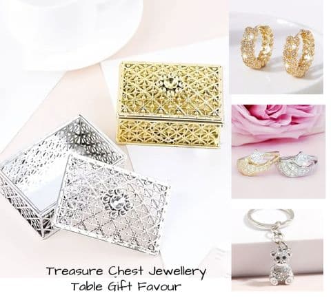 Lucky Dip Treasure Chest Jewellery Surprise personalised Table Gift Favour