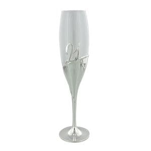 Luxury 21st Birthday Champagne Flute keepsake glass - Silver Plated flute in presentation box for 21st birthday